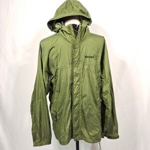 Marmot Green Precip Hooded Rain Jacket
